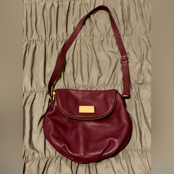 Marc Jacobs Pebbled Leather Fall Shoulder Bag Handbag Purse Berry Plum New - Picture 2 of 10